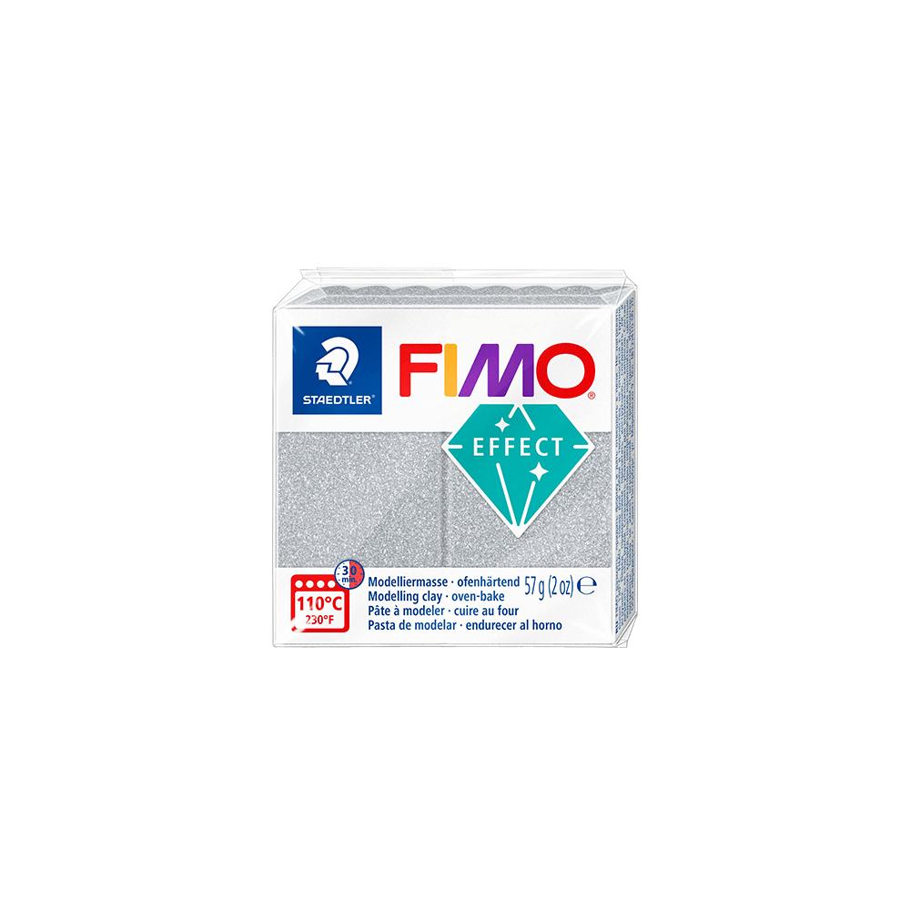 718.8020-812 STAEDTLER ΠΗΛΟΣ 57gr FIMO EFFECT GLITTER SILVER - Image 1