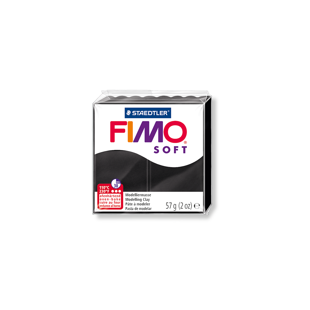718.8020-9 STAEDTLER ΠΗΛΟΣ 57gr FIMO SOFT BLACK - Image 1