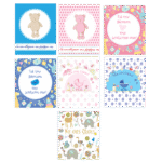 ΚΑΡΤΑ ΕΥΧΕΤΗΡΙΑ ΜΩΡΑ 9 x 11cm GLITTER ΑΣΣΟΡΤΙ 24 ΤΕΜΑΧΙΑ