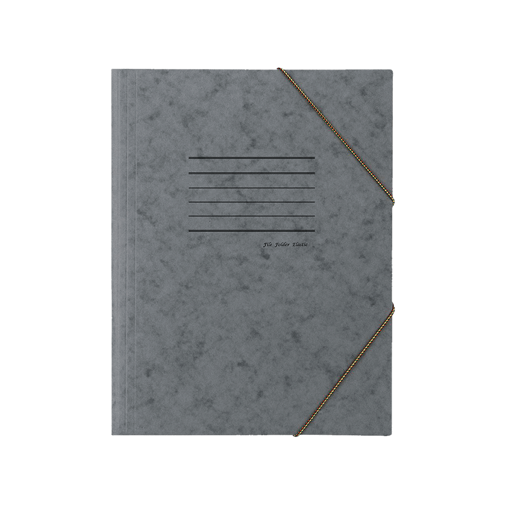 822.100GY LEIZER ΝΤΟΣΙΕ ΜΕ ΛΑΣΤΙΧΟ ΠΡΕΣΠΑΝ ΓΡΑΜΜΕΣ 26x34cm ΓΚΡΙ 50Τ. - Image 1