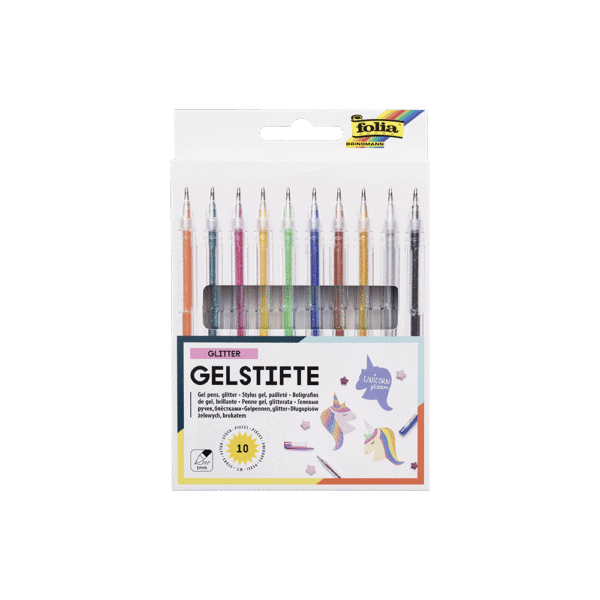 FOLIA ΣΤΥΛΟ GEL GLITTER ΧΡΩΜΑΤΑ 10 ΤΕΜΑΧΙΑ