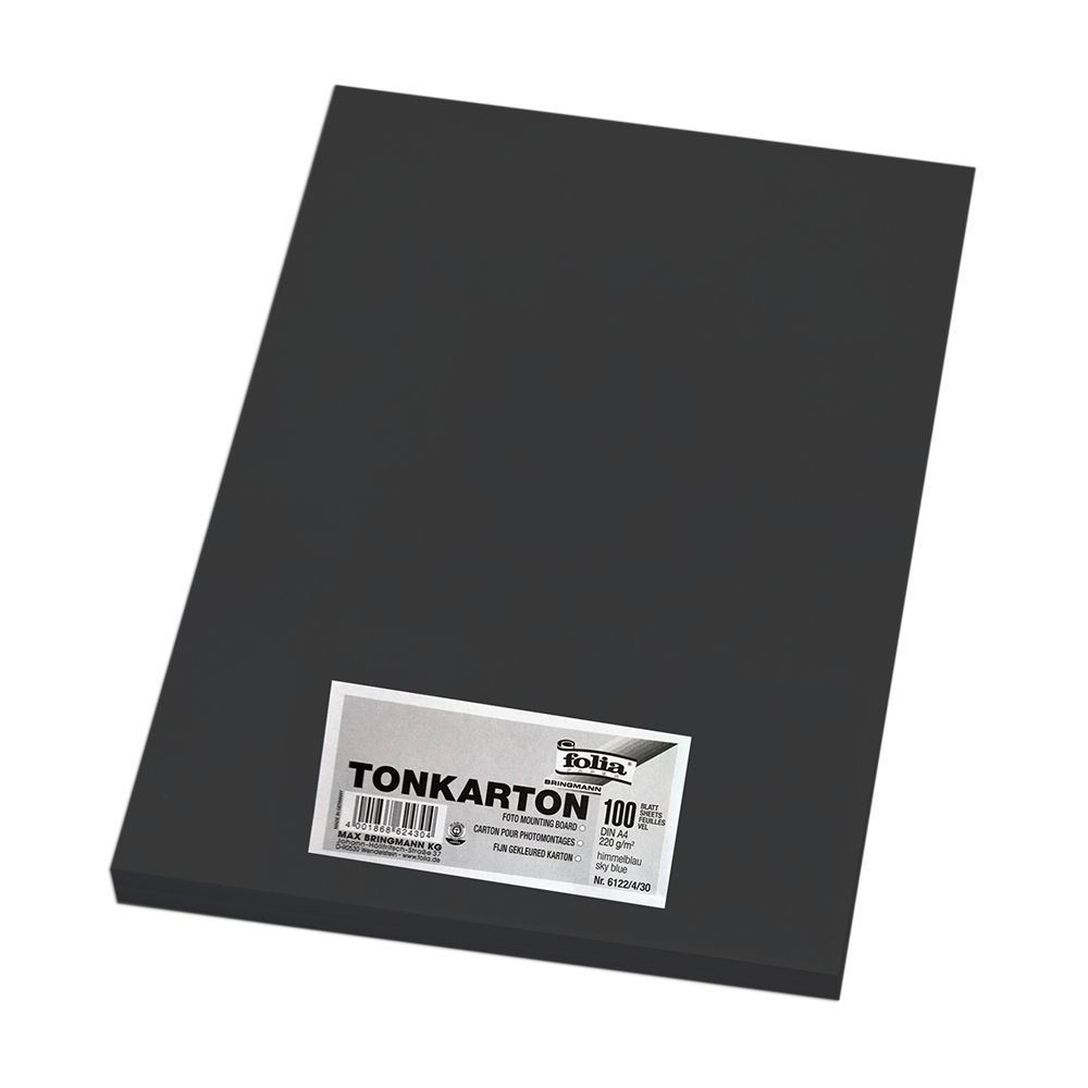 830.6122-4-90 FOLIA ΧΑΡΤΟΝΙ Α4 220gr ΜΑΥΡΟ 100 ΦΥΛΛΑ - Image 1