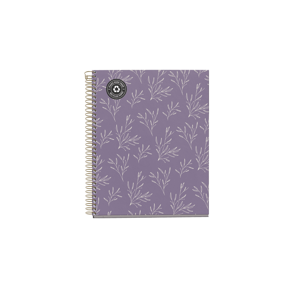 844.482346 MIQUELIUS ΤΕΤΡΑΔΙΟ ΡΙΓΕ ΣΠΙΡΑΛ 120 ΦΥΛΛΑ 14.8x21cm 70gsm LILAC GARDENO - Image 1