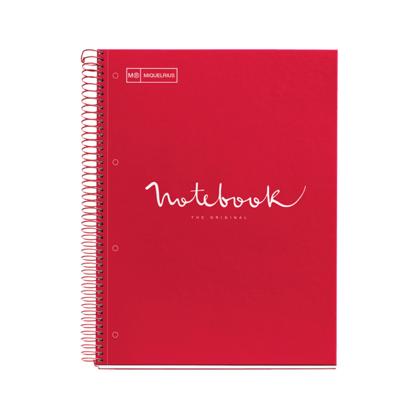 MIQUELRIUS ΤΕΤΡΑΔΙΟ ΡΙΓΕ ΣΠΙΡΑΛ 80 ΦΥΛΛΑ 21x29.7cm 90gsm MR EMOTIONS ΚΟΚΚΙΝΟ