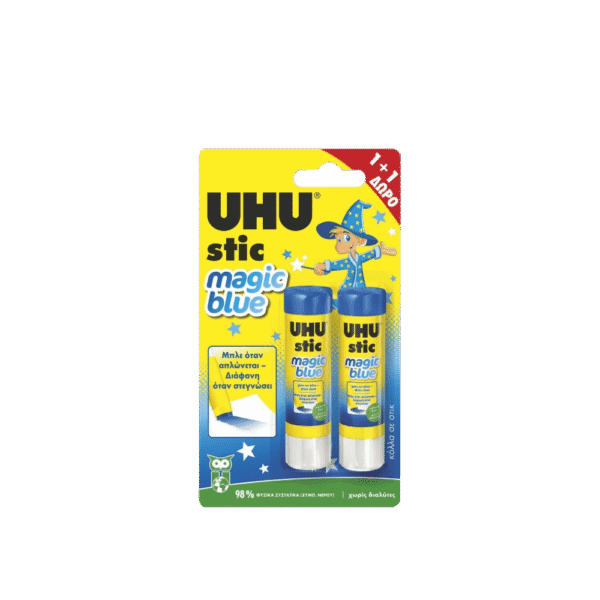 UHU ΚΟΛΛΑ STIC 8gr `MAGIC` & STIC 1+1 ΚΑΡΤΕΛΑ
