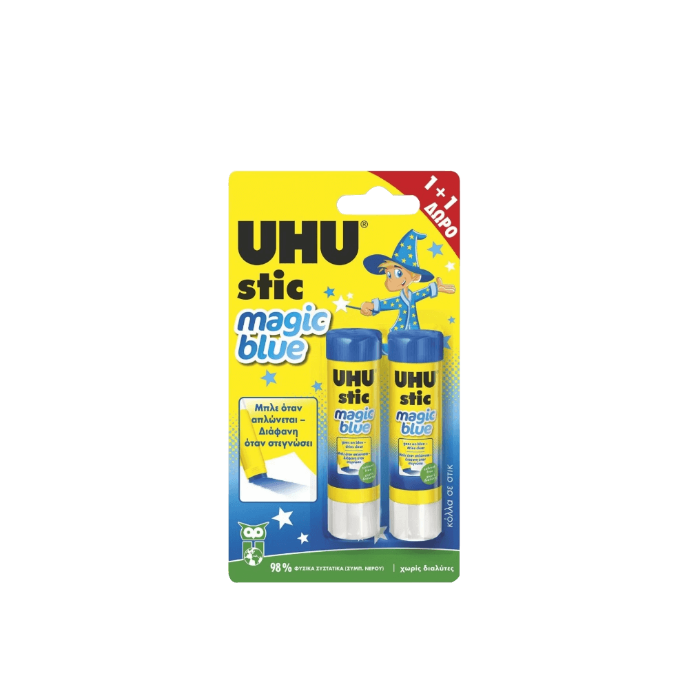 U10613 UHU ΚΟΛΛΑ STIC 8gr `MAGIC` & STIC 1+1 ΚΑΡΤΕΛΑ - Image 1