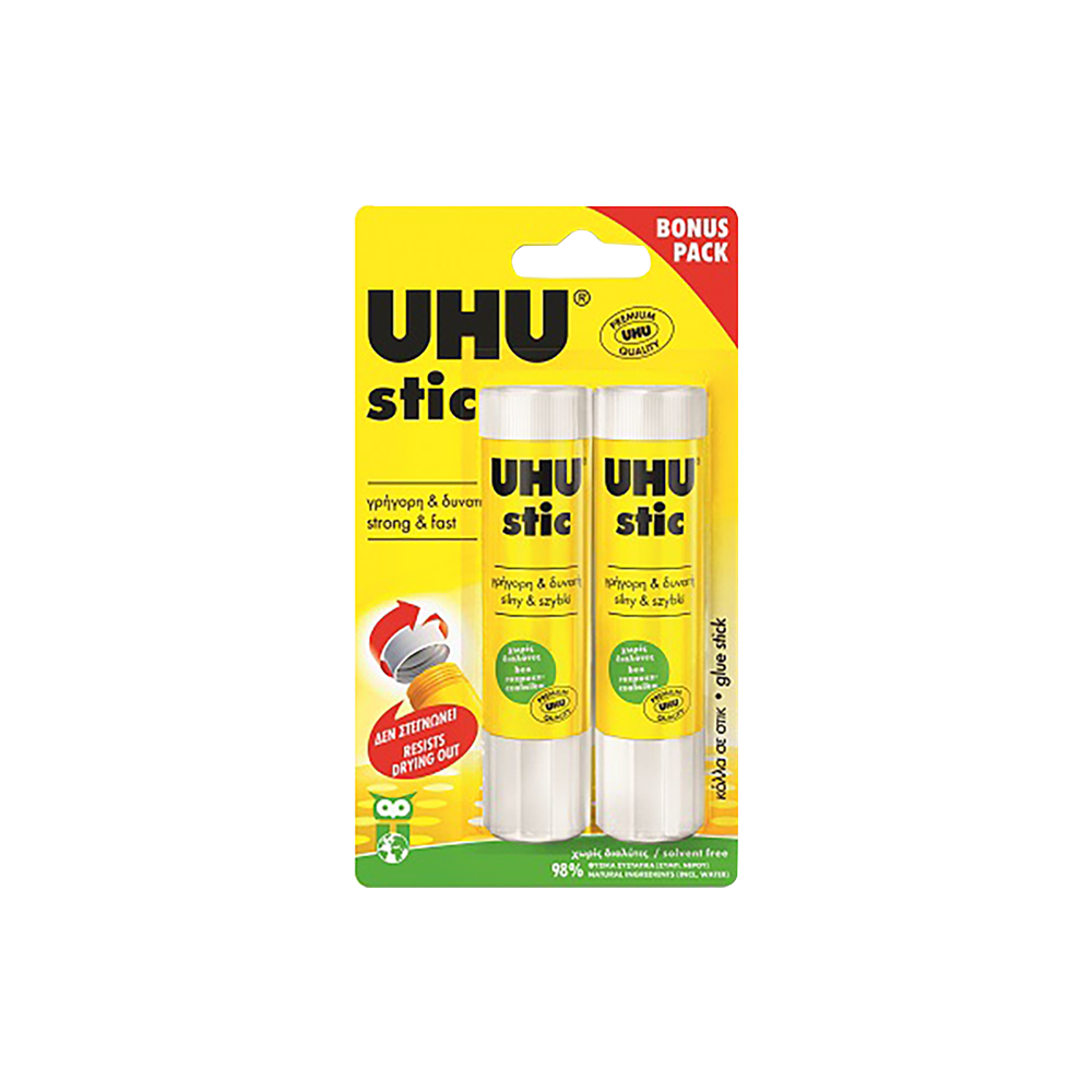 U10620 UHU ΚΟΛΛΑ STIC 21gr 2 ΤΕΜΑΧΙΑ - Image 1