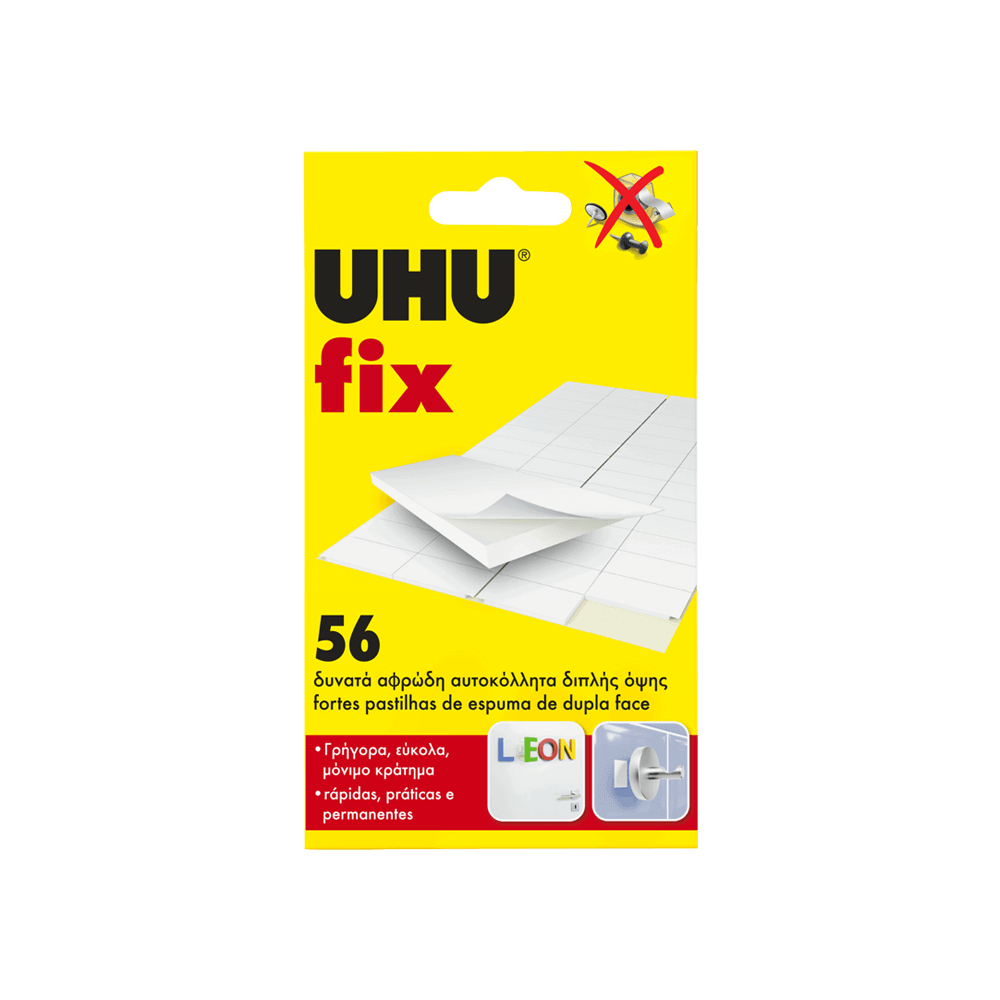 U11848 UHU FIX ΑΥΤΟΚΟΛΛΗΤΟ ΔΙΠΛΗΣ ΟΨΗΣ 56Τ. 12Τ. - Image 1