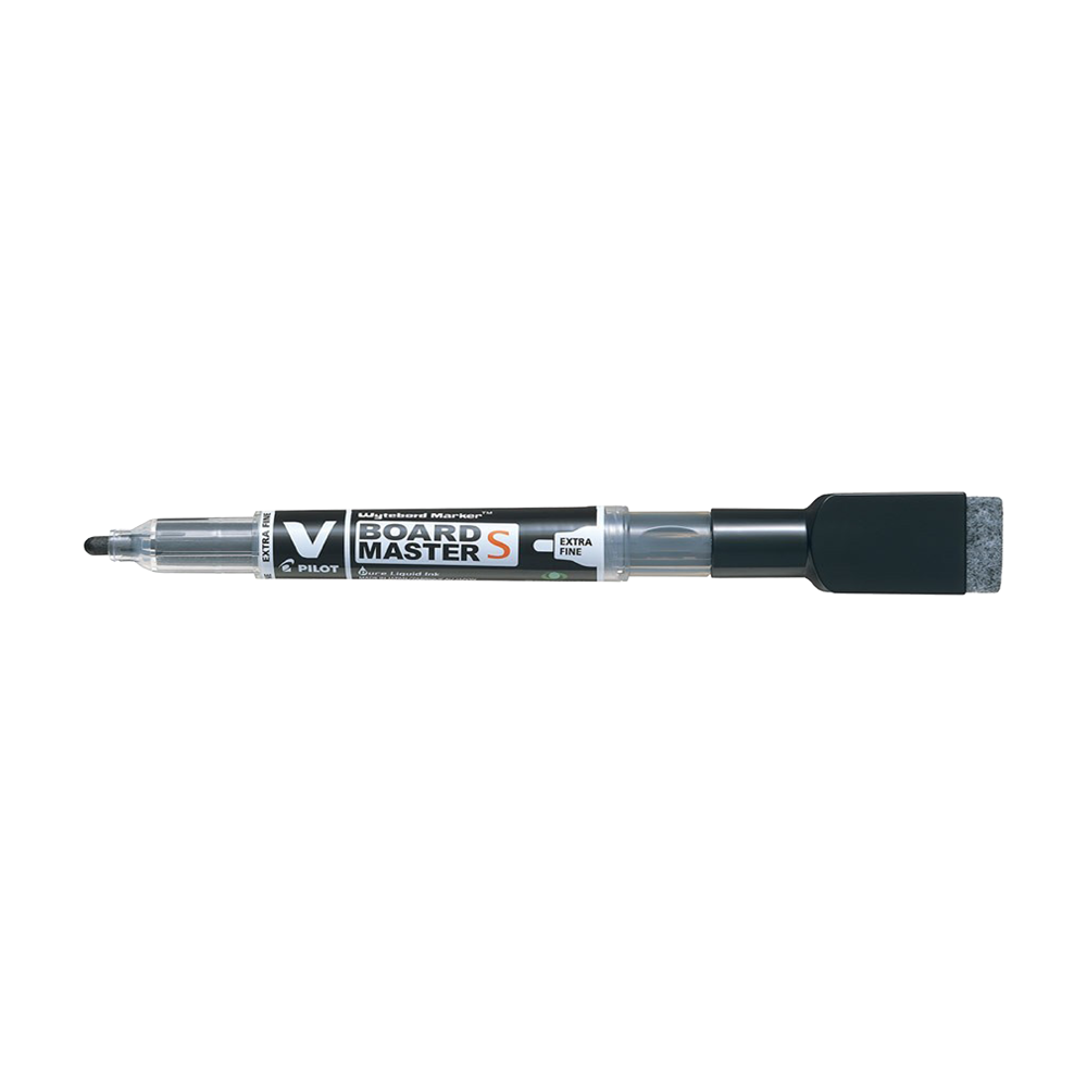 WBME-VS-EF-B PILOT ΜΑΡΚΑΔΟΡΟΣ ΠΙΝΑΚΟΣ ΜΕ ΣΠΟΓΓΟ V-BOARD MASTER EXTRA FINE ΜΑΥΡΟ 10 ΤΕΜΑΧΙΑ - Image 1