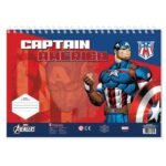 ΜΠΛΟΚ ΖΩΓΡΑΦ CAPTAIN AMERICA 23X33 40ΦΥΛ  ΑΥΤΟΚ-ΣΤΕΝΣΙΛ- 2ΣΕΛ ΧΡ  2ΣΧ - Image 2