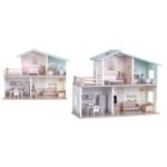 Σπιτάκι Διώροφο Ξύλινο Luna Toys με Επιπλάκια 26,5x19,6x25,6εκ. - Image 2