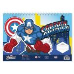 ΜΠΛΟΚ ΖΩΓΡΑΦ CAPTAIN AMERICA 23X33 40ΦΥΛ  ΑΥΤΟΚ-ΣΤΕΝΣΙΛ- 2ΣΕΛ ΧΡ  2ΣΧ