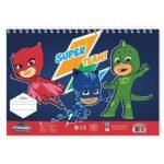 Μπλοκ Ζωγραφ PJ Masks 23x33, 40 Φύλ, Aυτοκόλ-Στενσιλ-2 Σελ Χρωμ 2 Σχ