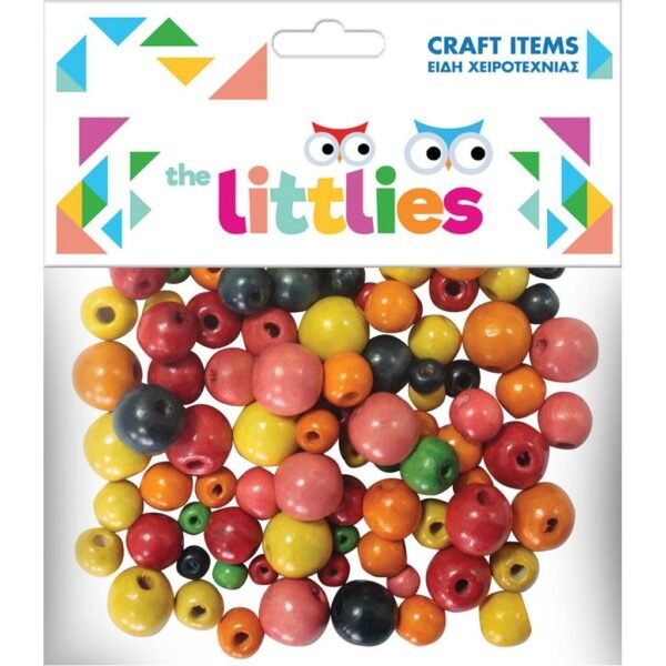 Χάντρες Ξύλινες Χειροτεχνίας The littlies 8-10-12-14-16mm 150 Τμχ.