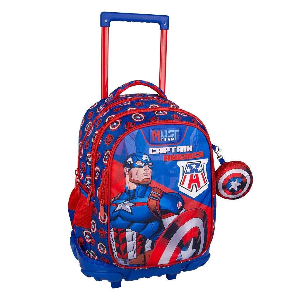 Σχολική Τσάντα Τρόλεϊ Δημοτικού Avengers Captain America Must Team 3 Θήκες Σχολική Τσάντα Τρόλεϊ Δημοτικού Avengers Captain America Must Team 3 Θήκες - Image 1