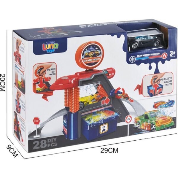 Πάρκινγκ Luna Toys με 1 Μεταλλικό Αυτοκίνητο που αλλάζει Χρώμα 30x9x19εκ.