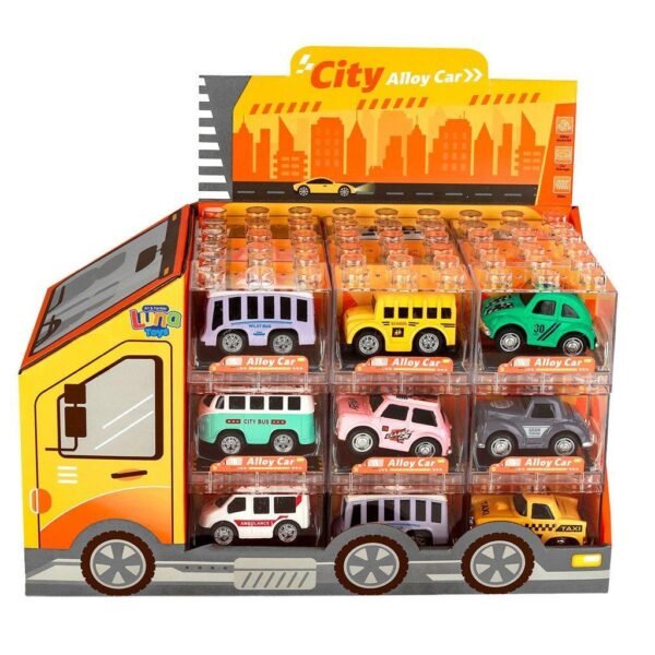 Όχημα Luna Toys Pull Back Die Cast 6x3,5x3,5εκ. 8 Σχέδια