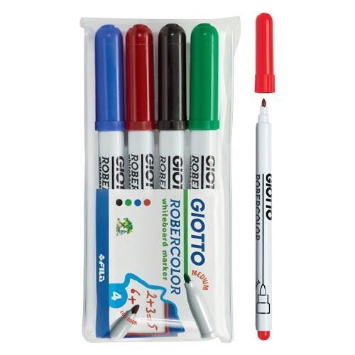 ΜΑΡΚΑΔΟΡΟΙ ΑΣΠΡΟΠΙΝΑΚΑ ΛΕΠΤΟΙ 4ΤΕΜ ROBERCOLOR GIOTTO ΜΑΡΚΑΔΟΡΟΙ ΑΣΠΡΟΠΙΝΑΚΑ ΛΕΠΤΟΙ 4ΤΕΜ ROBERCOLOR GIOTTO - Image 1