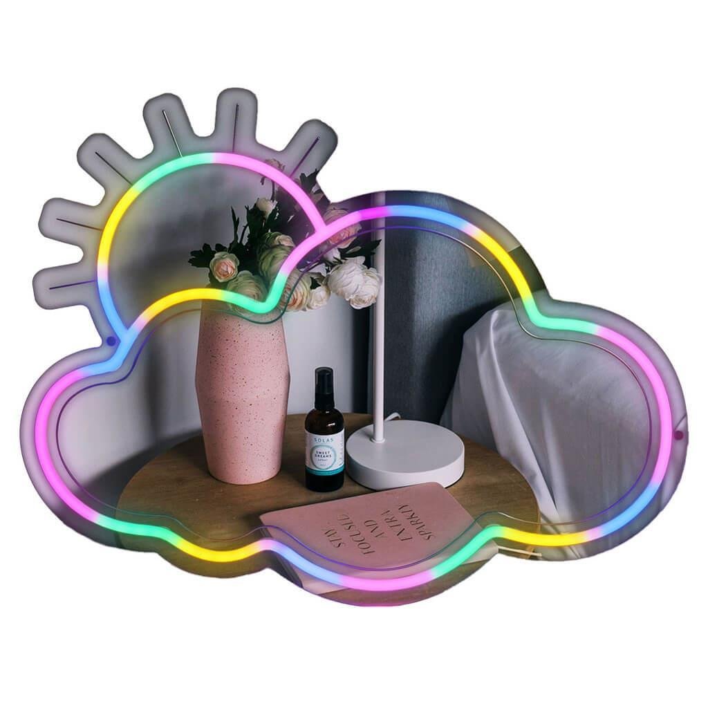 94bb8a6ce0e047a38a22dbe3ff4984bd ΚΑΘΡΕΦΤΗΣ NEON LED ΣΥΝΝΕΦΟ ΗΛΙΟΣ 43.1X31,5 MOOD - Image 1