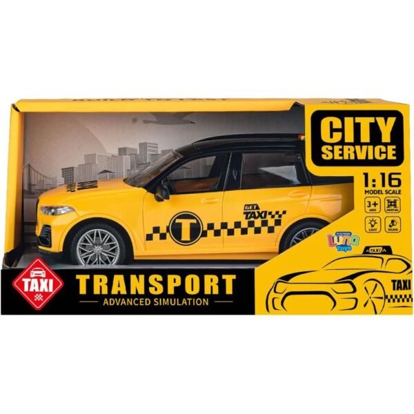 Ταξί Friction Luna Toys 1:16 με φως και ήxο 28x12,6x14εκ.