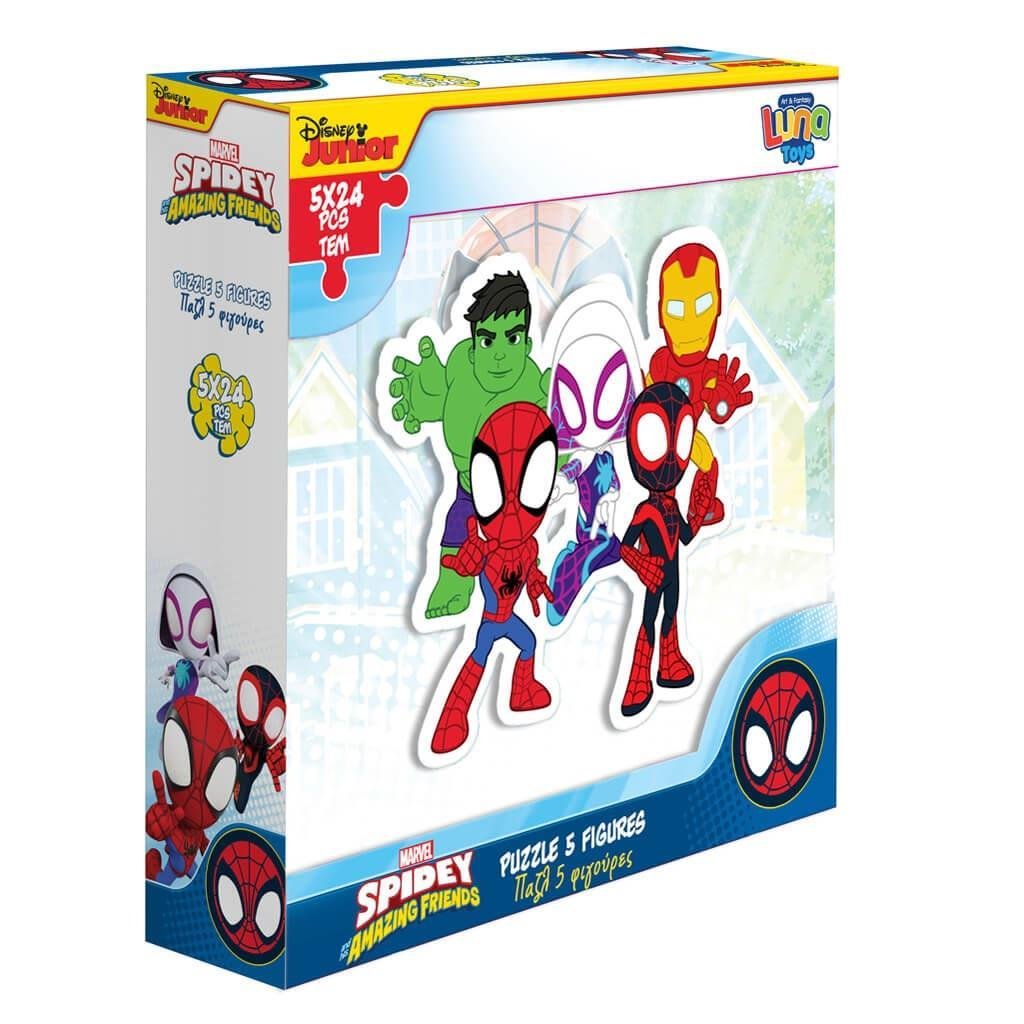 Παζλ Spidey And His Amazing Friends Luna Toys 5 Φιγούρες 24τμχ. 26x26x6 Παζλ Spidey And His Amazing Friends Luna Toys 5 Φιγούρες 24τμχ. 26x26x6,5εκ. - Image 1