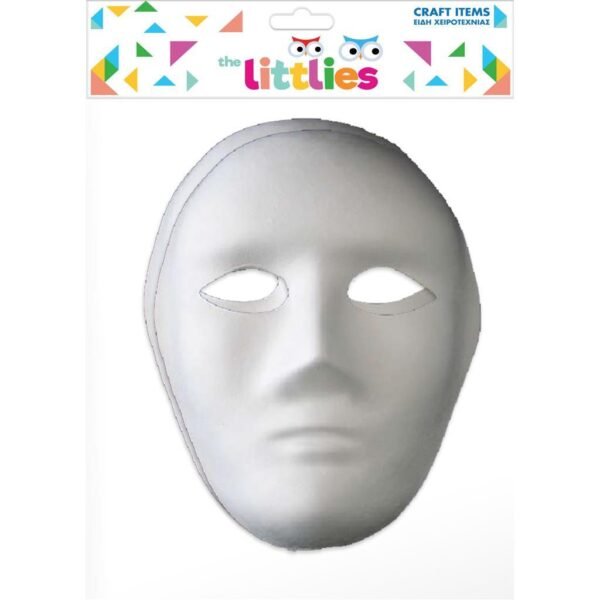 Μάσκα Προσώπου Χειροτεχνίας The littlies Χάρτινη 240x190x80mm 2 Τμχ.