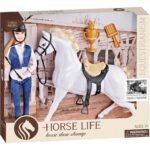 Κούκλα 29 εκ. με Άλογο Luna Toys Λευκό 38x9x33εκ.