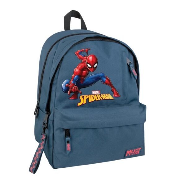 Σχολική Τσάντα Πλάτης Δημοτικού Spider-Man Must Team Μπλε με Φούξια 2 Κεντρικές Θήκες