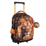 Σχολική Τσάντα Τρόλεϊ Δημοτικού Must Team Wild African Lion 3 Θήκες