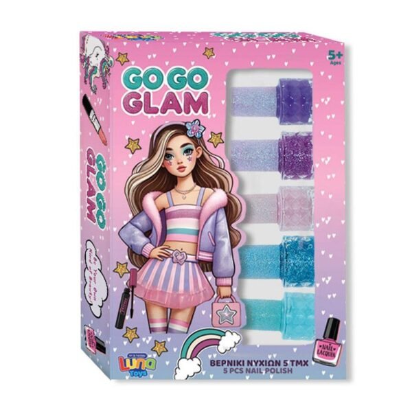 Βερνίκια Νυχιών Σετ Go Go Glam Luna Toys 5τμχ. 20,3x4x14 εκ.