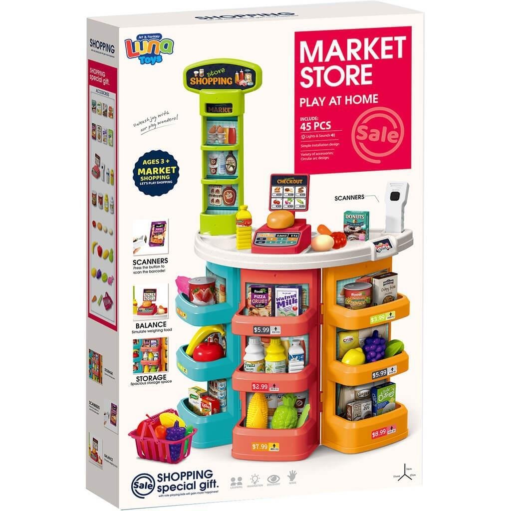 Σουπερ Μαρκετ Σετ Luna Toys 78εκ. 45τμχ. με ήxο και φως 48 Σουπερ Μαρκετ Σετ Luna Toys 78εκ. 45τμχ. με ήxο και φως 48,5x12x76εκ. - Image 1