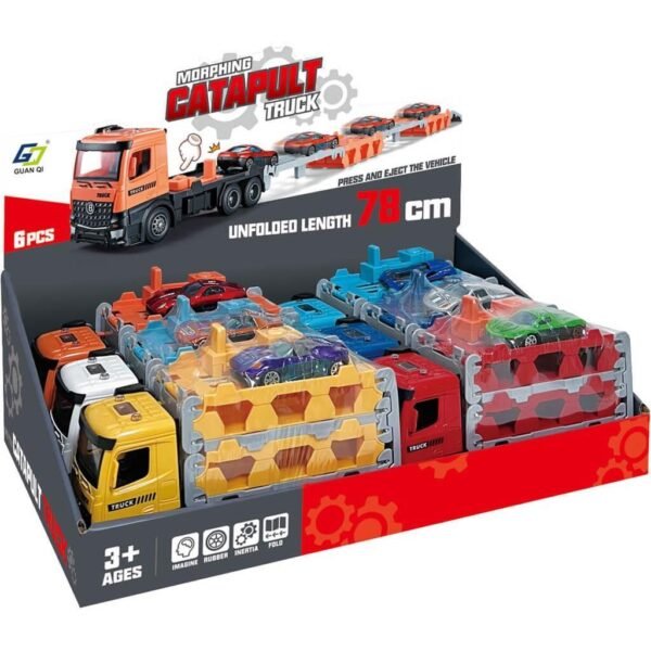 Φορτηγό Μεταφοράς Luna Toys με 1 Αυτοκίνητο Μεταλλικό 6 Χρώματα