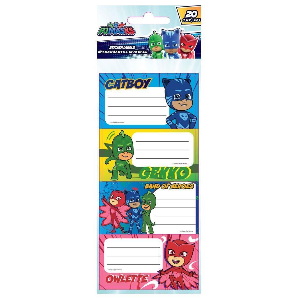 ΕΤΙΚΕΤΕΣ ΑΥΤΟΚ PJ MASKS 20ΤΕΜ 5ΦΥΛΛΑ ΕΤΙΚΕΤΕΣ ΑΥΤΟΚ PJ MASKS 20ΤΕΜ 5ΦΥΛΛΑ - Image 1