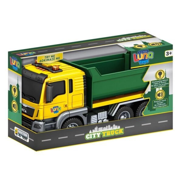 Φορτηγό Ανατρεπόμενο Friction Luna Toys 1:14, με φως και ήχο 31x12x18 εκ.