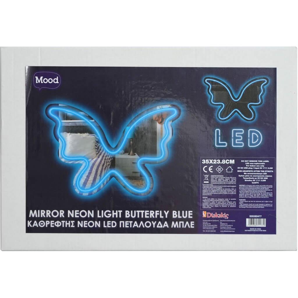 f6ed3586757d4cbe8b392767ea1004d4 ΚΑΘΡΕΦΤΗΣ NEON LED ΠΕΤΑΛΟΥΔΑ ΜΠΛΕ 35X23.8ΕΚ MOOD - Image 1