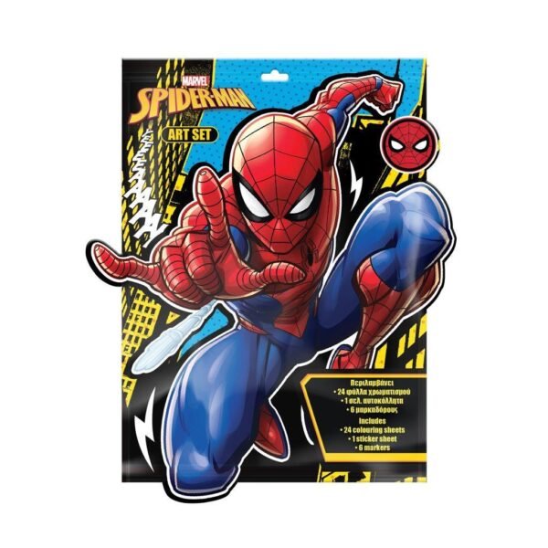 ΠΡΟΣΧΕΔΙΑΣΜΕΝΕΣ ΣΕΛΙΔΕΣ ΧΡΩΜΑΤΙΣΜΟΥ 24Φ+1ΣΕΛ ΑΥΤΟΚ+6ΜΑΡΚ ΜΙΝΙ  SPIDERMAN